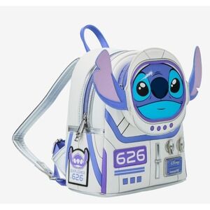 NEW! Loungefly Lilo & Stitch Spaceman Astronaut 626 Figural Backpack‎ Metallic